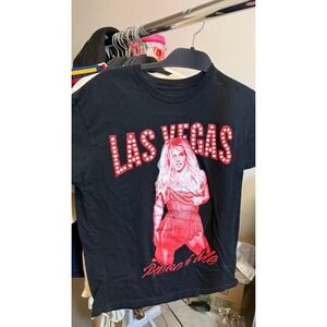 Rare Britney Spears Las Vegas Piece of Me Tour T Shirt Black Womens M Pre-Owned